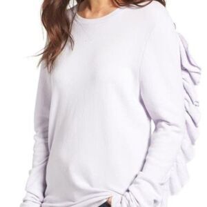 Hinge Lavender Ruffle Sleeve Sweatshirt XS